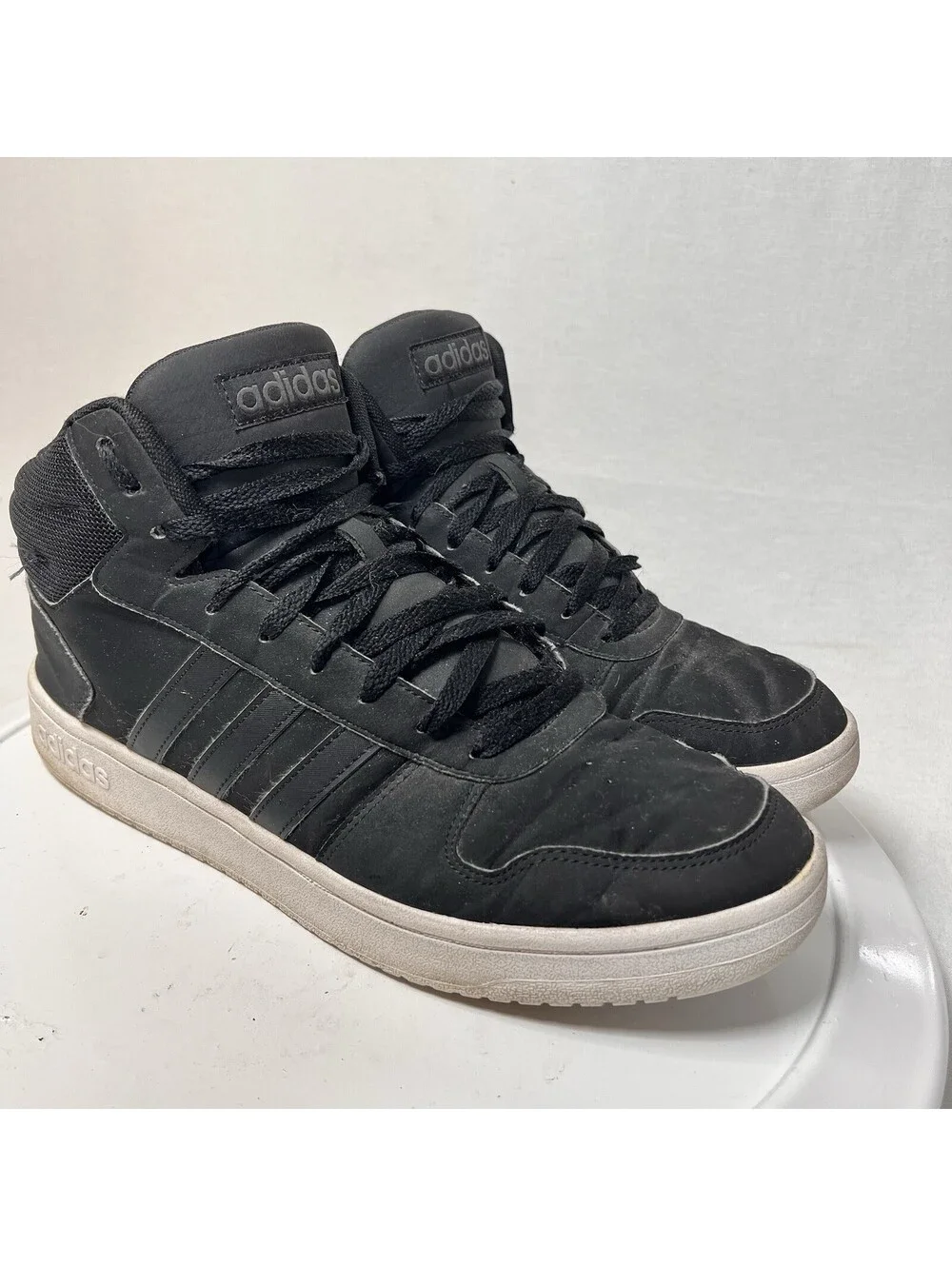 Adidas Hoops 2.0 Mid Black Carbon DB0113 Size 12